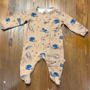 Magnetic Me Tan and Blue football Print Footie